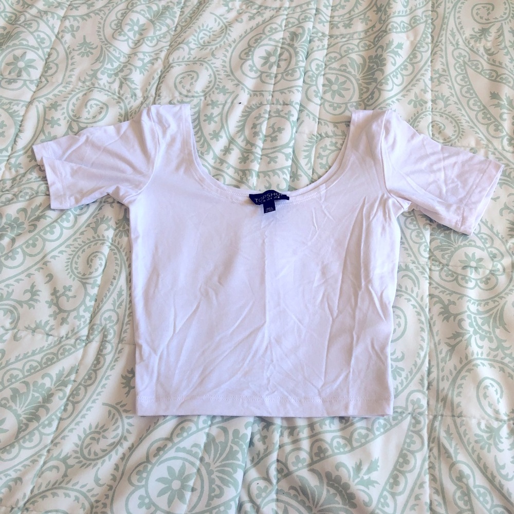 Topshop white cotton crop top NWOT XS/S